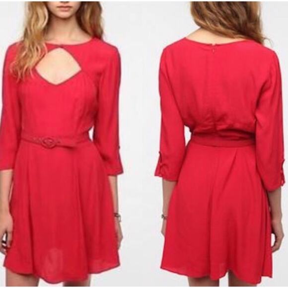 Urban Outfitters Cooperative Red Flare Dress Size 0 Brand New - Picture 1 of 9